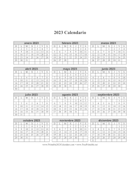 2023 Calendario en Una Pagina Vertical Calendar