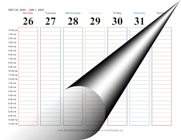 2023 Hourly Calendar Calendar