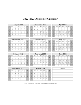 2022-2023 Academic Calendar Calendar