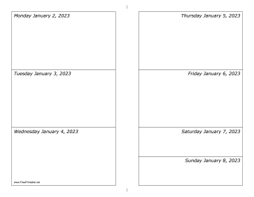 01/02/2023 Weekly Calendar-landscape Calendar