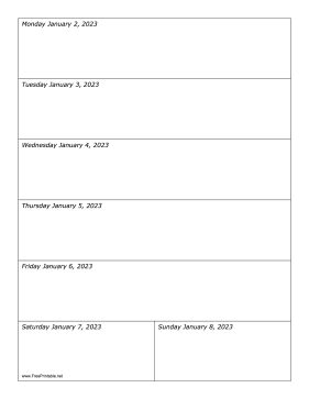 01/02/2023 Weekly Calendar-portrait Calendar