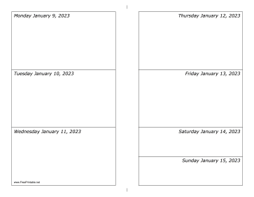 01/09/2023 Weekly Calendar-landscape Calendar