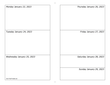 01/23/2023 Weekly Calendar-landscape Calendar