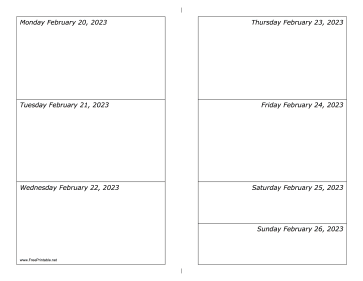 02/20/2023 Weekly Calendar-landscape Calendar