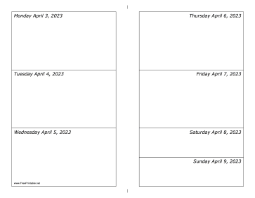 04/03/2023 Weekly Calendar-landscape Calendar