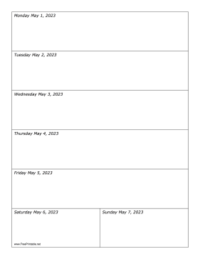 05/01/2023 Weekly Calendar-portrait Calendar