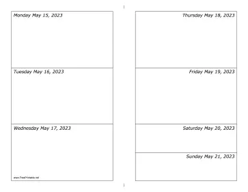 05/15/2023 Weekly Calendar-landscape Calendar