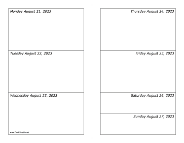 08/21/2023 Weekly Calendar-landscape Calendar