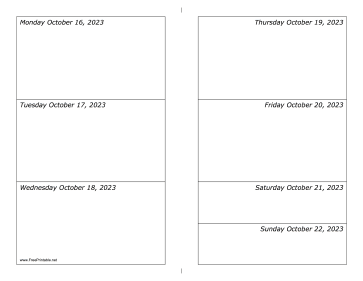 10/16/2023 Weekly Calendar-landscape Calendar