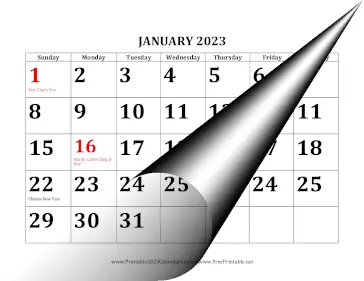 2023 Bold Print Calendar