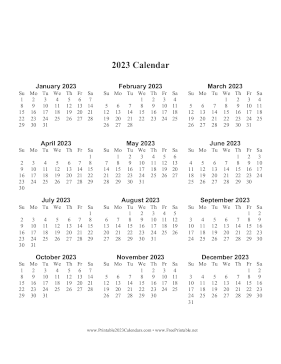 2023 Calendar One Page Large Vertical Calendar