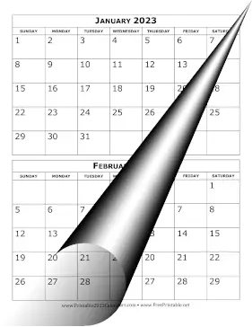 2023 Calendar Two Months Per Page Calendar