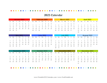 2023 Colorful Calendar Calendar