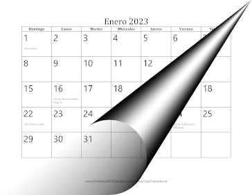2023 en Espanol Calendar