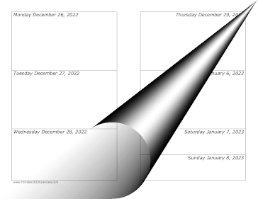 2023 Weekly Calendar-landscape Calendar