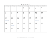 March 2023 Calendar calendar