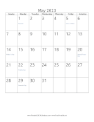 May 2023 Calendar (vertical) calendar