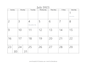 July 2023 Calendar calendar