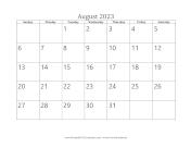 August 2023 Calendar calendar
