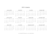2023 Calendar One Page Horizontal Descending calendar