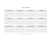 2023 Calendar One Page Horizontal Grid calendar