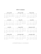 2023 Calendar One Page Vertical calendar