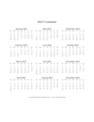 2023 Calendar One Page Vertical Descending Holidays in Red calendar