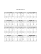 2023 Calendar One Page Vertical Grid Descending calendar