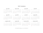 2023 Calendario en Una Pagina Horizontal calendar