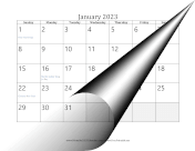 2023 with days of adjacent months in gray