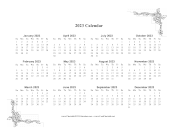 2023 One Page Calendar With Flowers calendar